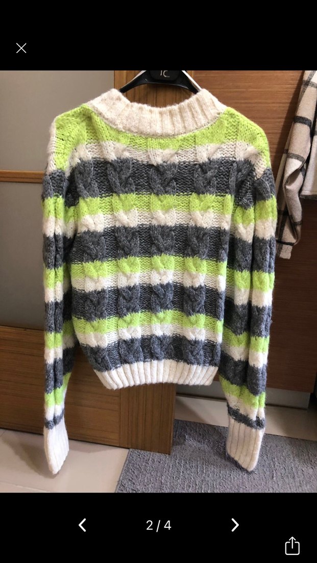 Rahat Kesim, Renkli Çizgili Kadın Hırka - Görsel 2