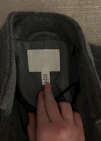 Gri Yün kadın kaban - Görsel 2