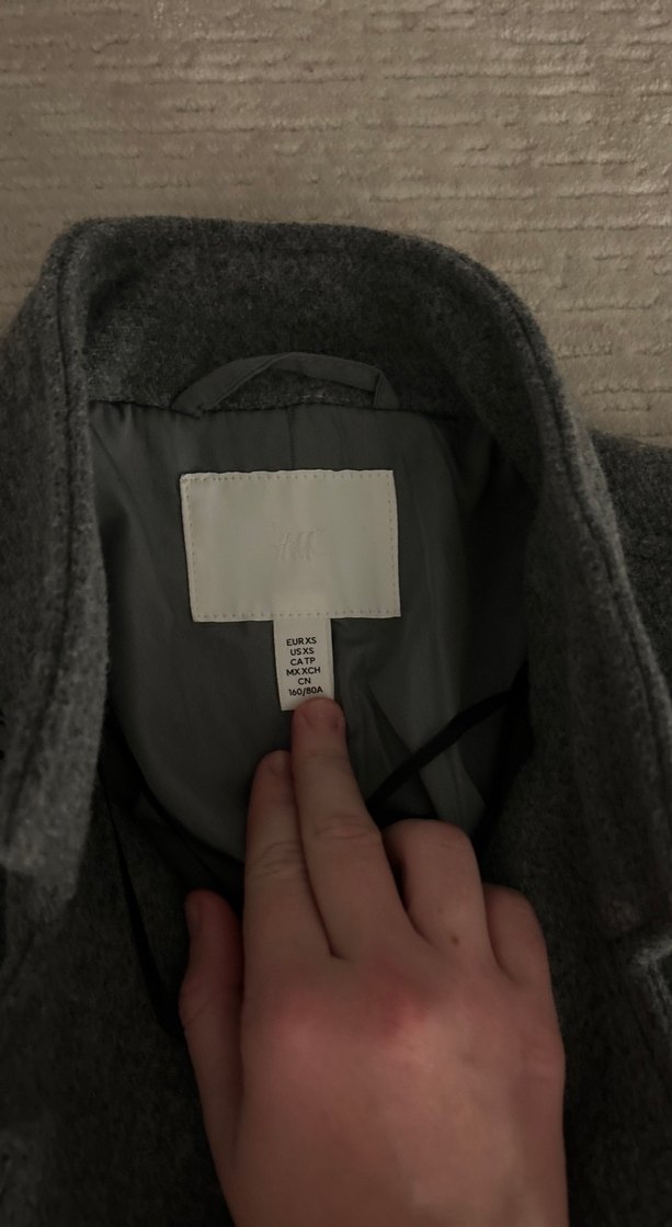 Gri Yün kadın kaban - Görsel 2