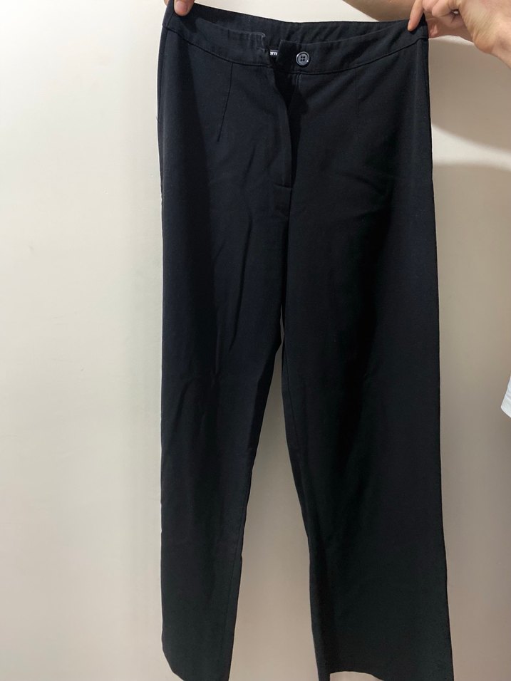 Siyah Kadın Midi Kumaş Pantolon - Görsel 2