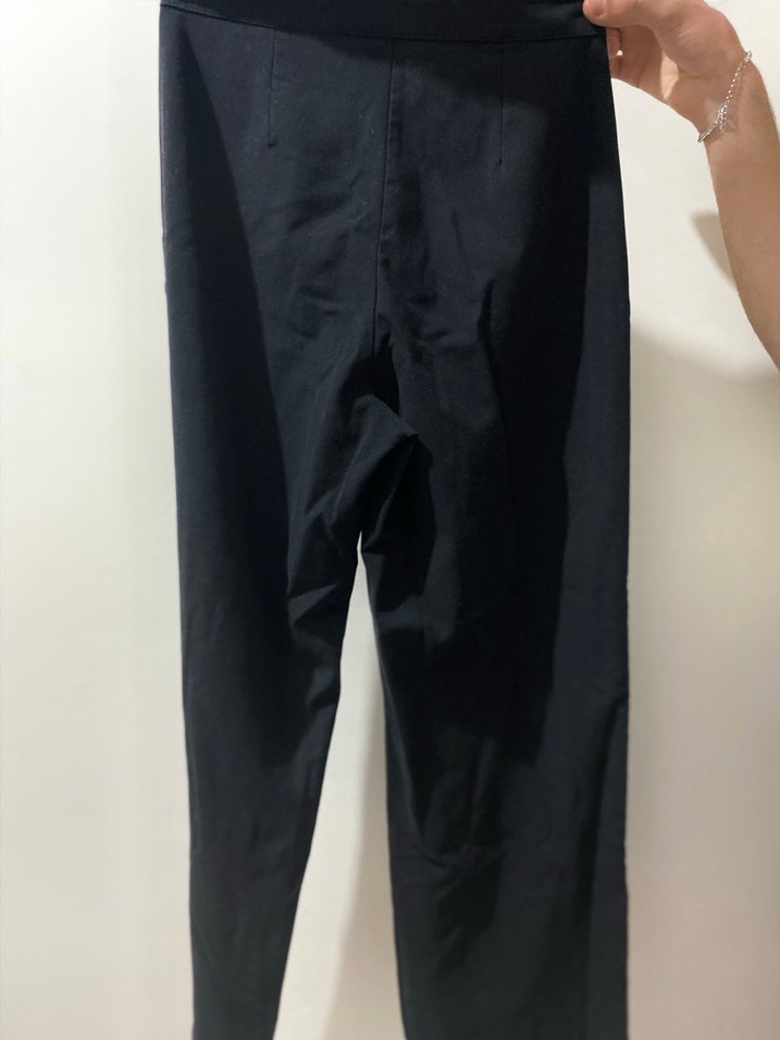 Siyah Kadın Midi Kumaş Pantolon - Görsel 3