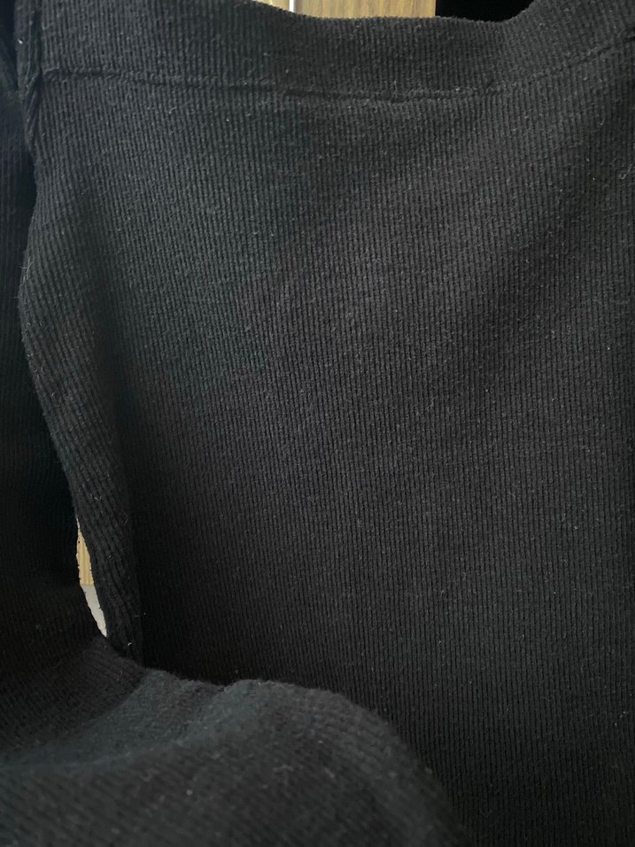 Kare yaka siyah renk fitilli bluz - Görsel 4