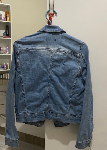 Kadın Mavi Düğmeli Denim Ceket - Görsel 3