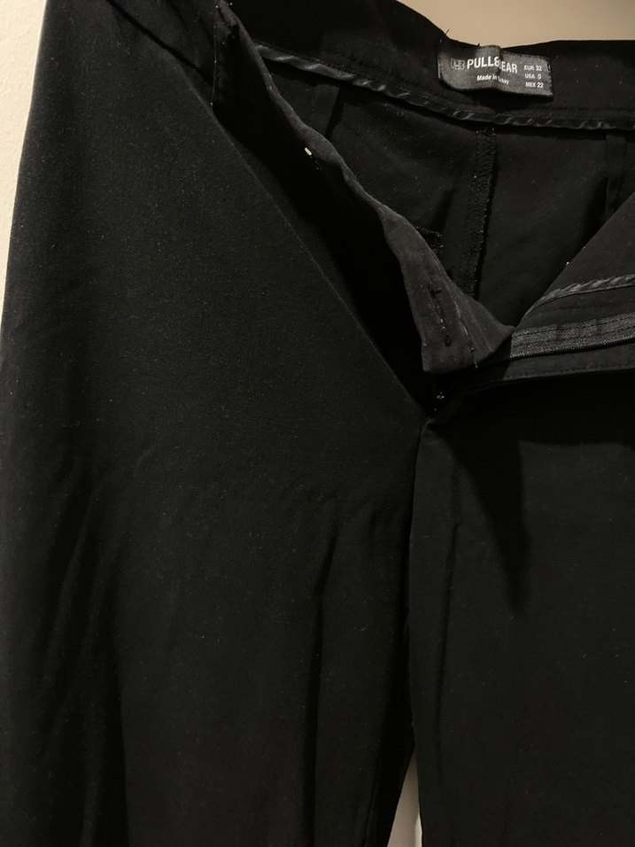 Siyah Kadın Midi Kumaş Pantolon - Görsel 4