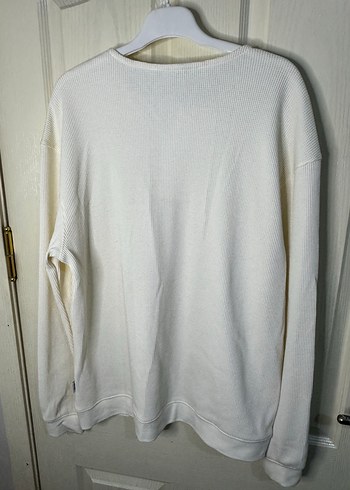 Only sons Düğmeli Beyaz Pamuklu erkek Uzun Kollu Kazak - Görsel 2