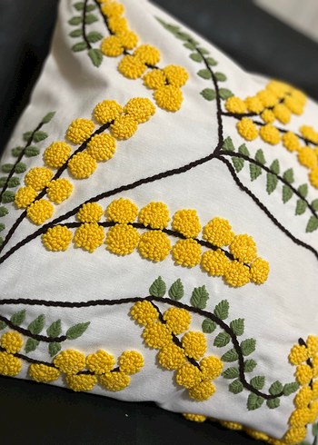 Mimoza punch nakışlı yastık kılıfı - Görsel 3