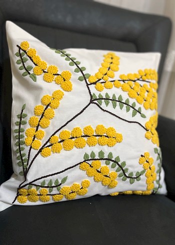 Mimoza punch nakışlı yastık kılıfı - Görsel 2