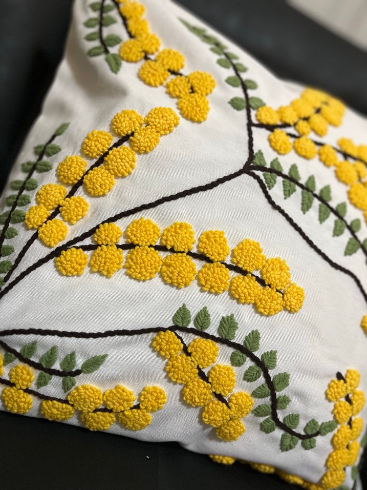 Mimoza punch nakışlı yastık kılıfı - Görsel 3