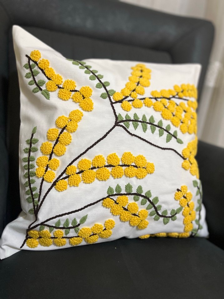 Mimoza punch nakışlı yastık kılıfı - Görsel 2