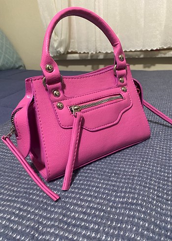 Pembe Deri Tokalı Kadın Çanta - Görsel 2