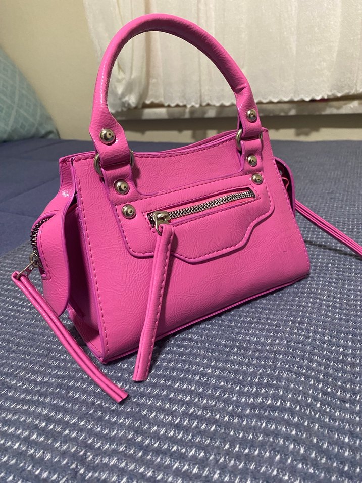 Pembe Deri Tokalı Kadın Çanta - Görsel 2