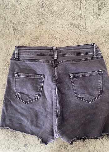 Kadın Gri Mini Denim Şort - Görsel 2