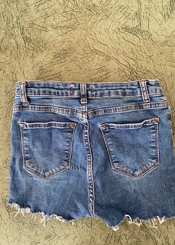 Düğmeli Mini Mavi Kadın Denim Şort - Görsel 2