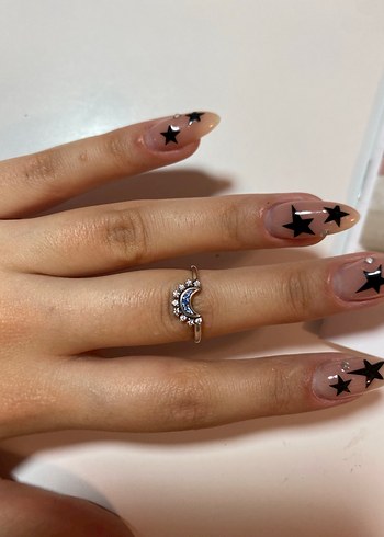 Gökyüzü Mavisi Işıltılı Ay Yüzük Pandora Yüzük (50mm) - Görsel 8