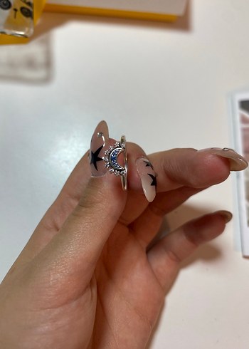 Gökyüzü Mavisi Işıltılı Ay Yüzük Pandora Yüzük (50mm) - Görsel 3