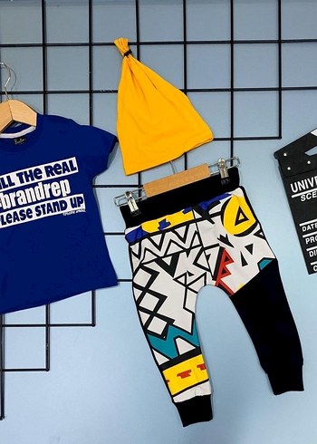 Erkek Çocuk Mavi Baskılı Takım - Görsel 2