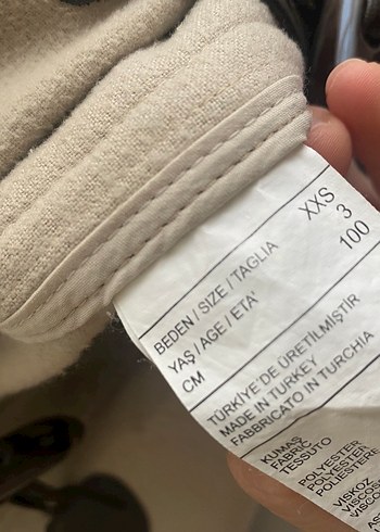 Bej Düğmeli Erkek Çocuk Kaban - Görsel 4