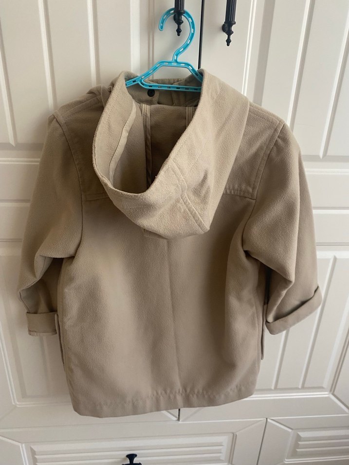 Bej Düğmeli Erkek Çocuk Kaban - Görsel 2