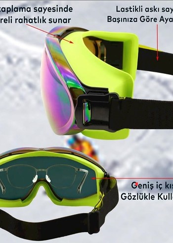 UNISEX Çok Renkli Kayak Gözlüğü E Sertifikalı - Görsel 4