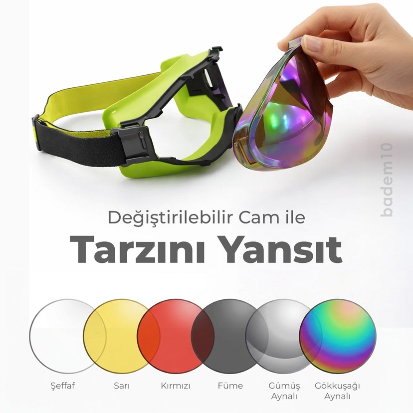 UNISEX Çok Renkli Kayak Gözlüğü E Sertifikalı - Görsel 2