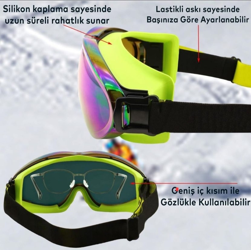 UNISEX Çok Renkli Kayak Gözlüğü E Sertifikalı - Görsel 4