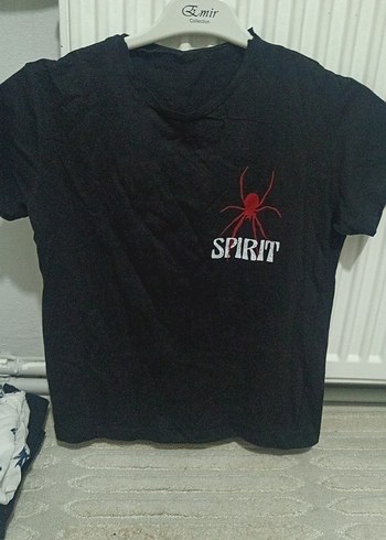 Kız Çocuk Siyah Baskılı Kısa Kollu Tişört - Görsel 4