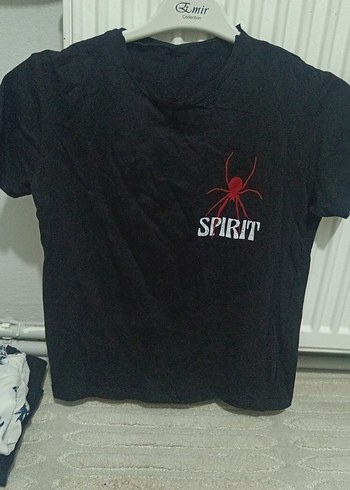 Kız Çocuk Siyah Baskılı Kısa Kollu Tişört - Görsel 3