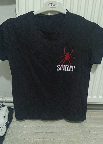 Kız Çocuk Siyah Baskılı Kısa Kollu Tişört - Görsel 5