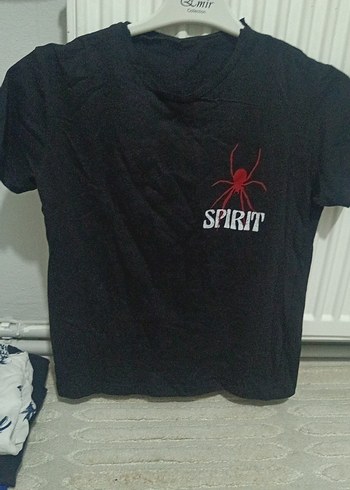 Kız Çocuk Siyah Baskılı Kısa Kollu Tişört - Görsel 2