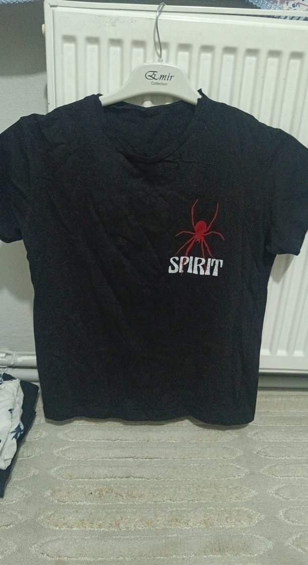 Kız Çocuk Siyah Baskılı Kısa Kollu Tişört - Görsel 4