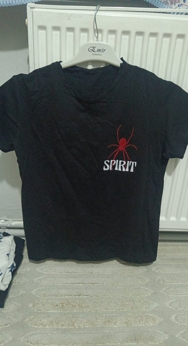 Kız Çocuk Siyah Baskılı Kısa Kollu Tişört - Görsel 5