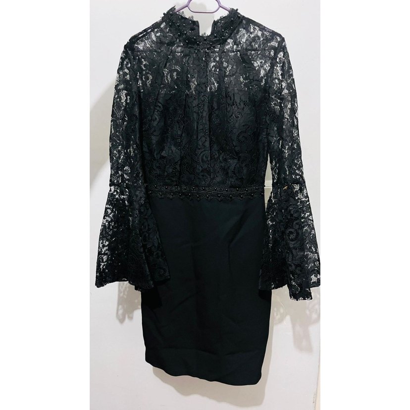 Dantel Detaylı Siyah  Abiye - Görsel 2