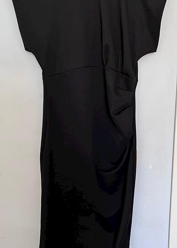 SİYAH MİDİ KALEM ELBİSE - Görsel 2