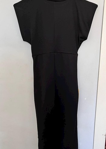 SİYAH MİDİ KALEM ELBİSE - Görsel 3