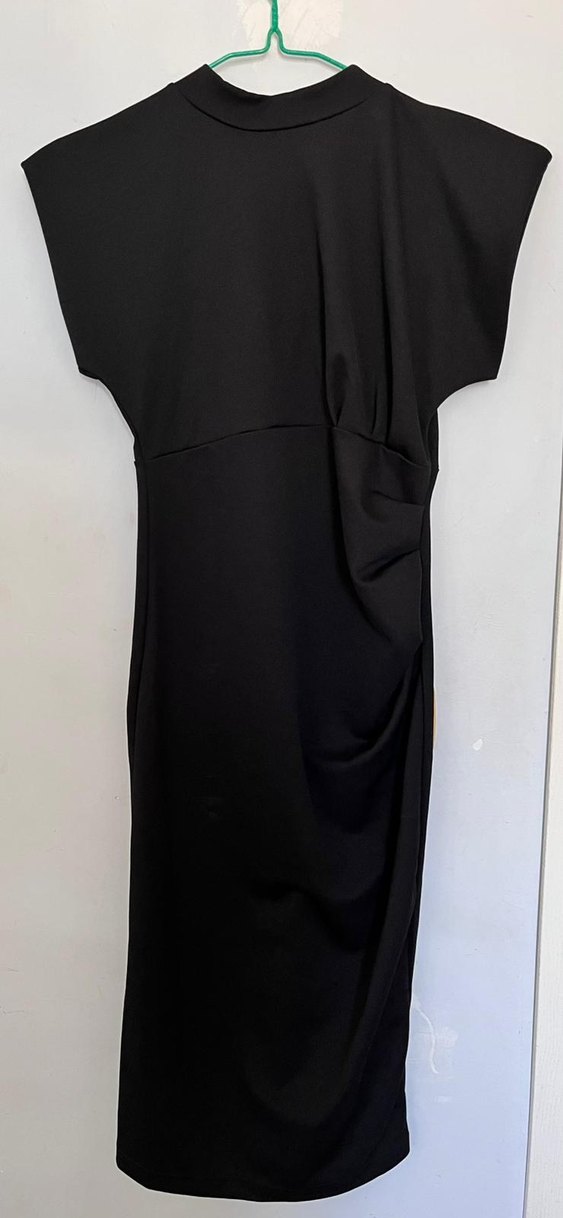 SİYAH MİDİ KALEM ELBİSE - Görsel 2