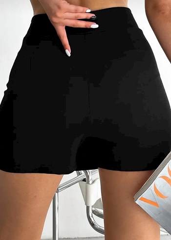 Siyah Mini Şortlu Etek - Görsel 2