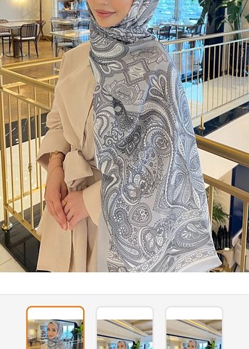 Mavi İpek Görünümlü Bohem Kadın Şal - Görsel 2