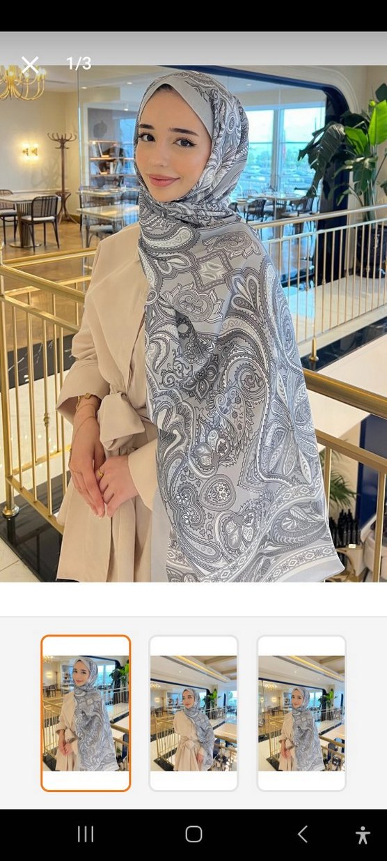 Mavi İpek Görünümlü Bohem Kadın Şal - Görsel 2