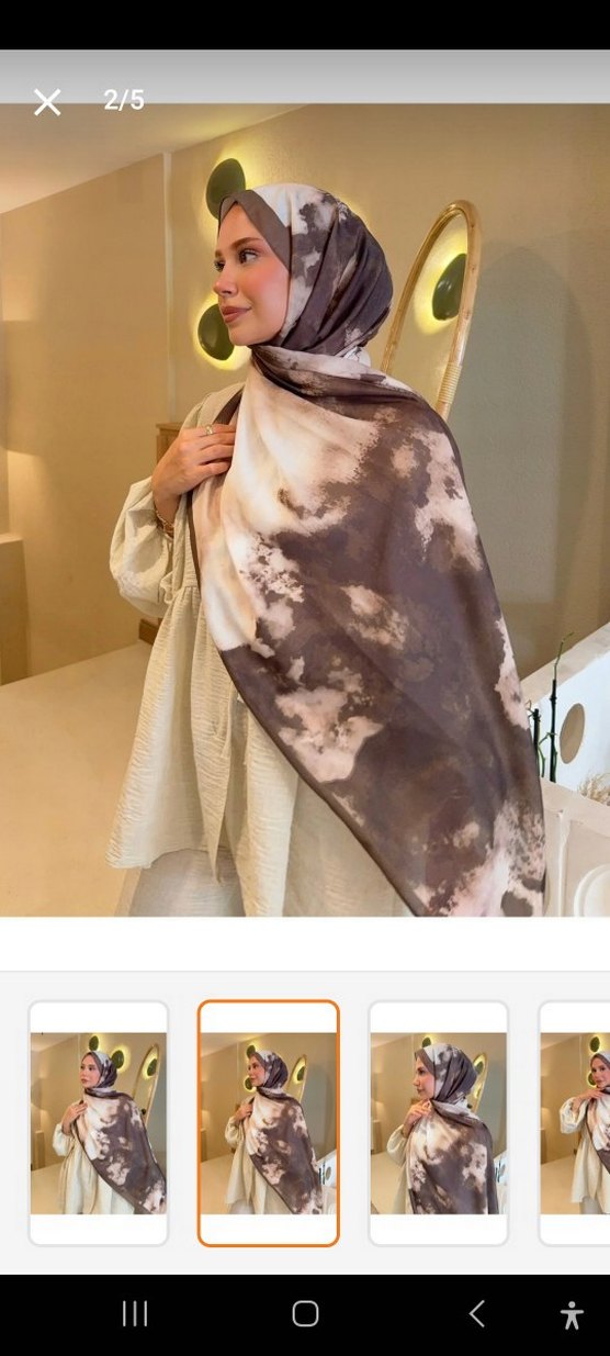 Mavi İpek Görünümlü Bohem Kadın Şal - Görsel 3