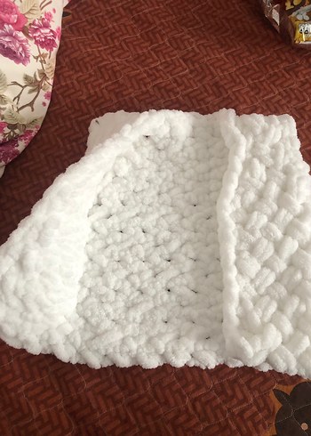 Beyaz Örgü Çocuk yeleği - Görsel 4