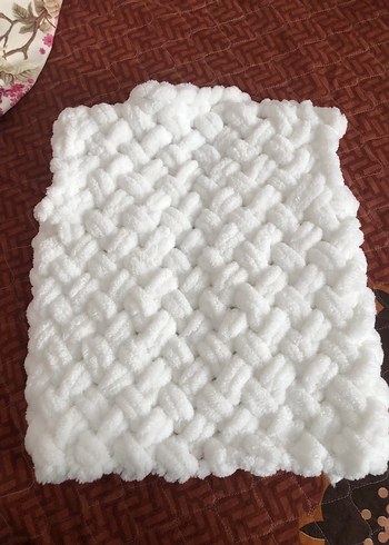 Beyaz Örgü Çocuk yeleği - Görsel 7