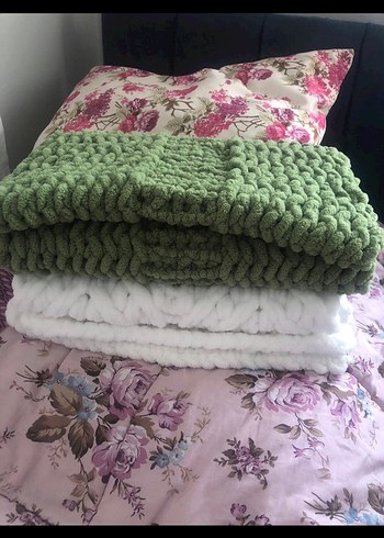 Pastel Yeşil Örgü Çocuk Battaniyesi - Görsel 2