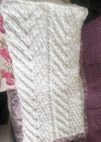 Pastel Yeşil Örgü Çocuk Battaniyesi - Görsel 9