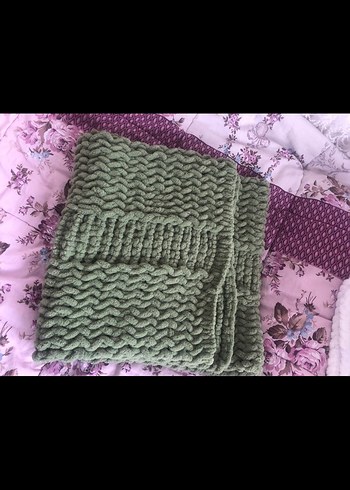 Pastel Yeşil Örgü Çocuk Battaniyesi - Görsel 4