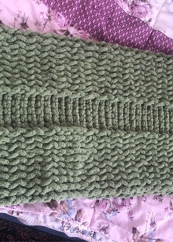 Pastel Yeşil Örgü Çocuk Battaniyesi - Görsel 8