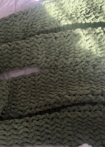 Pastel Yeşil Örgü Çocuk Battaniyesi - Görsel 7