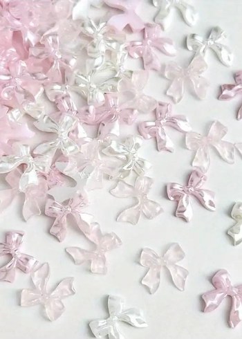 Pembe, Beyaz ve Şeffaf Tırnak Süslemeleri - Görsel 2