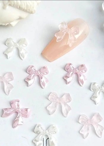 Pembe, Beyaz ve Şeffaf Tırnak Süslemeleri - Görsel 3