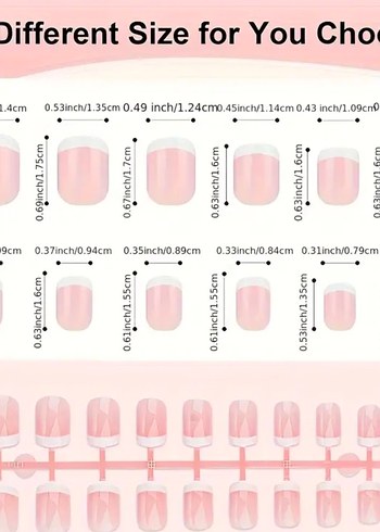 24'lü Pastel Fransız Takma Tırnak - Görsel 2