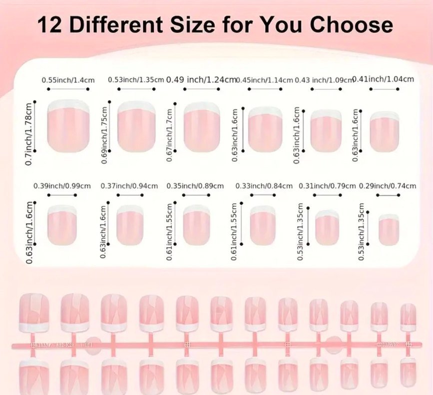 24'lü Pastel Fransız Takma Tırnak - Görsel 2